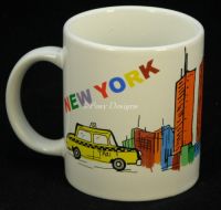 New York City NYC World Trade Center LANDMARK SCENIC Colorful Coffee Mug